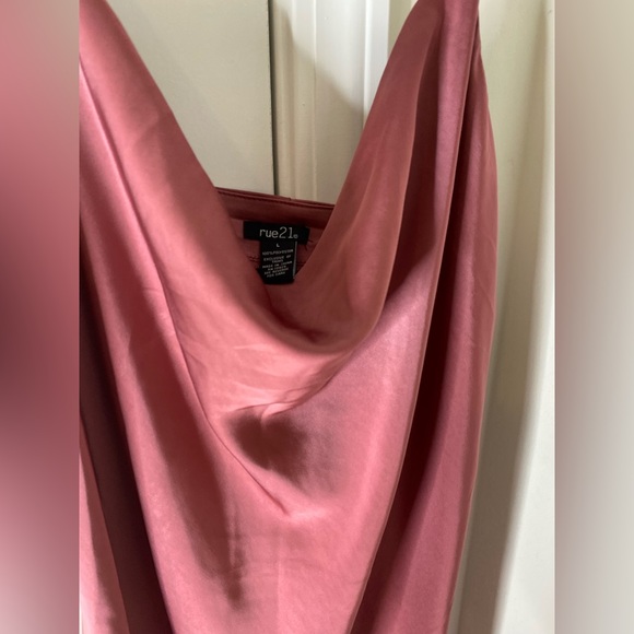 Rue 21 Satin Rose Gold Cowl Neck Dress - Picture 3 of 6